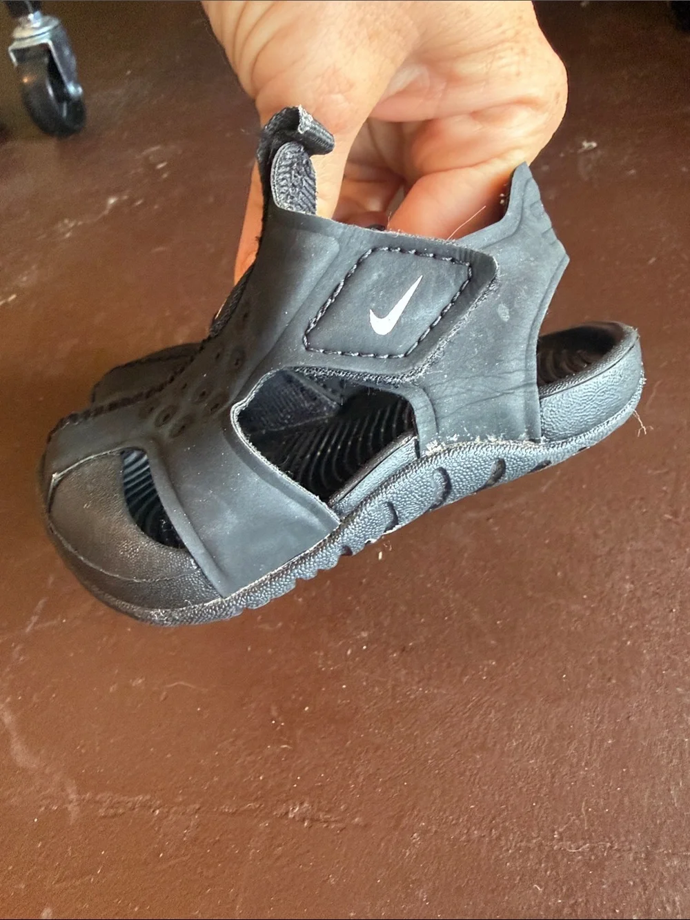 Nike Black Baby/Walker Sandals with Hook-and-Loop Strap